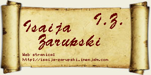 Isaija Zarupski vizit kartica